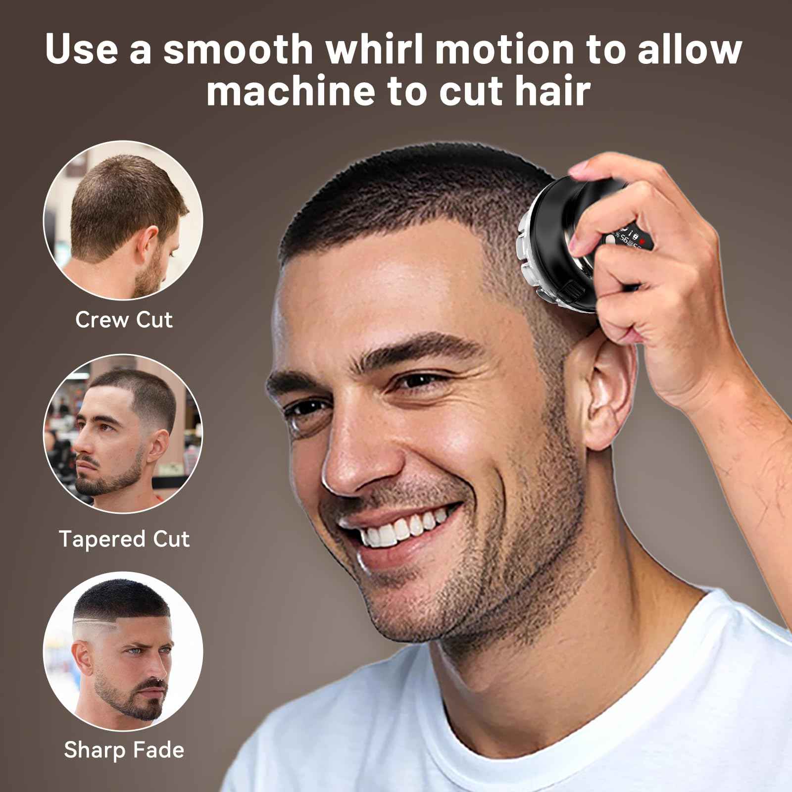 Moricsom Self Haircut Kit for Men – IPX6 Waterproof Rechargeable DIY Cut System Head Trimmer Cutter Machine with Sideburns Tool for Man, Simple Hair Cutting for Males Gradual Short Hair (Black)