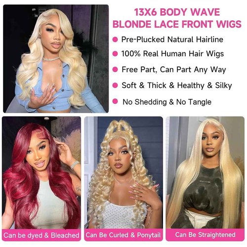 SWOTHEW 613 13x6 HD Lace Front Wig Human Hair 200 Density 613 Lace Front Wig Human Hair Blonde Wig Straight Lace Frontal Wig Human Hair Pre Plucked 24 Inch