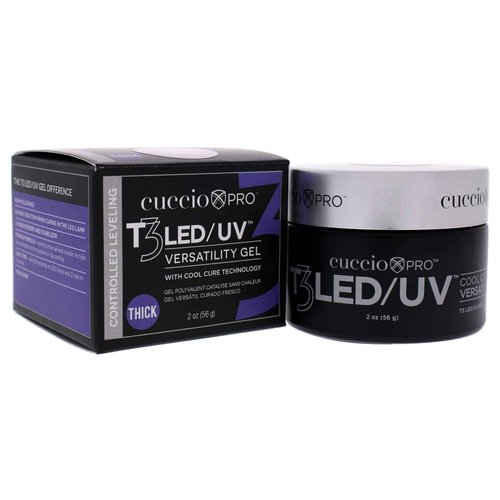 Cuccio Pro T3 LED/UV Cool Cure Versatility Gel - Controlled Levelling - Incredibly Flexible - Strong Adhesion - Thick Viscosity - Fast Application - Quick Cure - Pink - 2 Oz Nail Gel