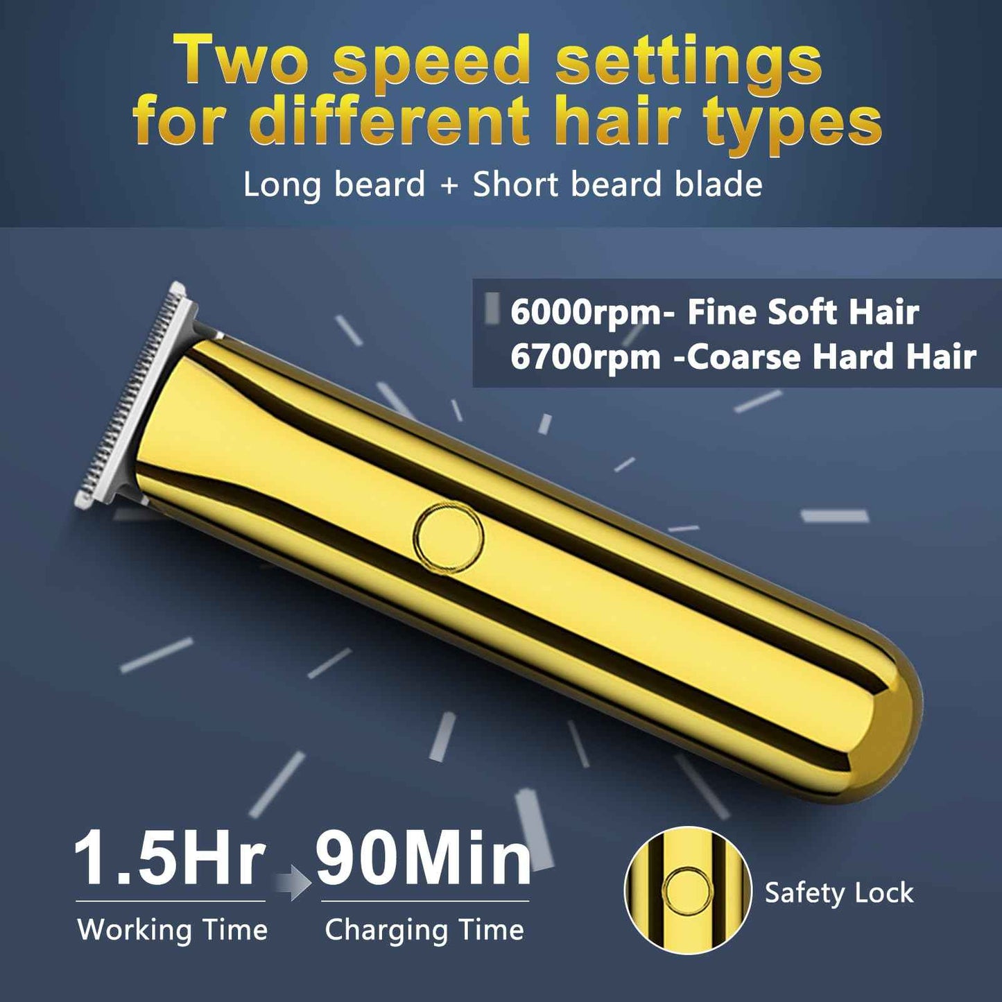 GSKY Electric Shavers for Men, Gold Baber Clipper Set, Hair Trimmer and Foil Shaver, Mens Beard Trimmer