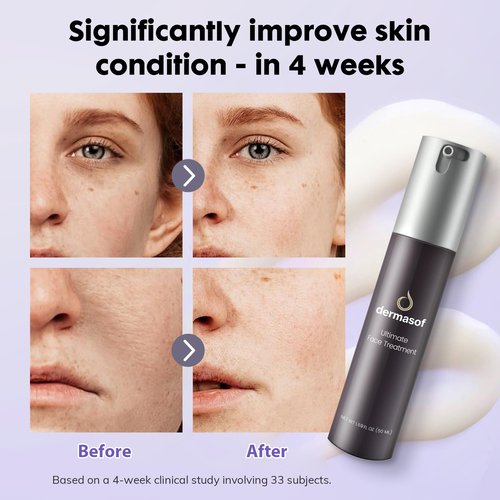 Dermasof Face Moisturizing Lotion with Active Peptides & Vitamin C, Anti-Aging Antioxidant Advanced Formula, Smooth Wrinkles, Firming, Brightening, Soothes Redness, Repair, Hydrate Skin, 1.69 Fl Oz