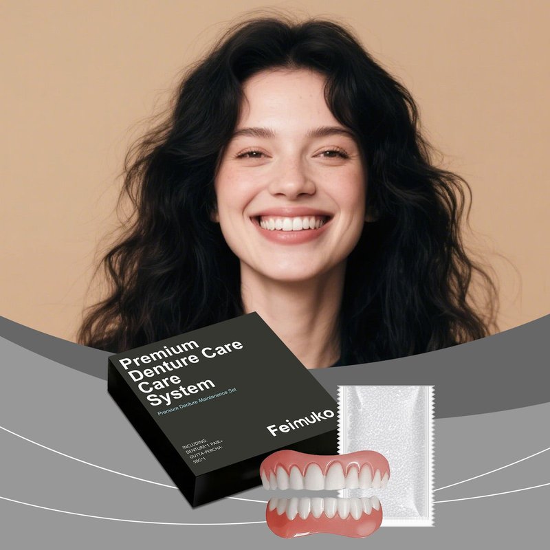 Dental Prosthesis Set - Resin Teeth Cap with Adhesive