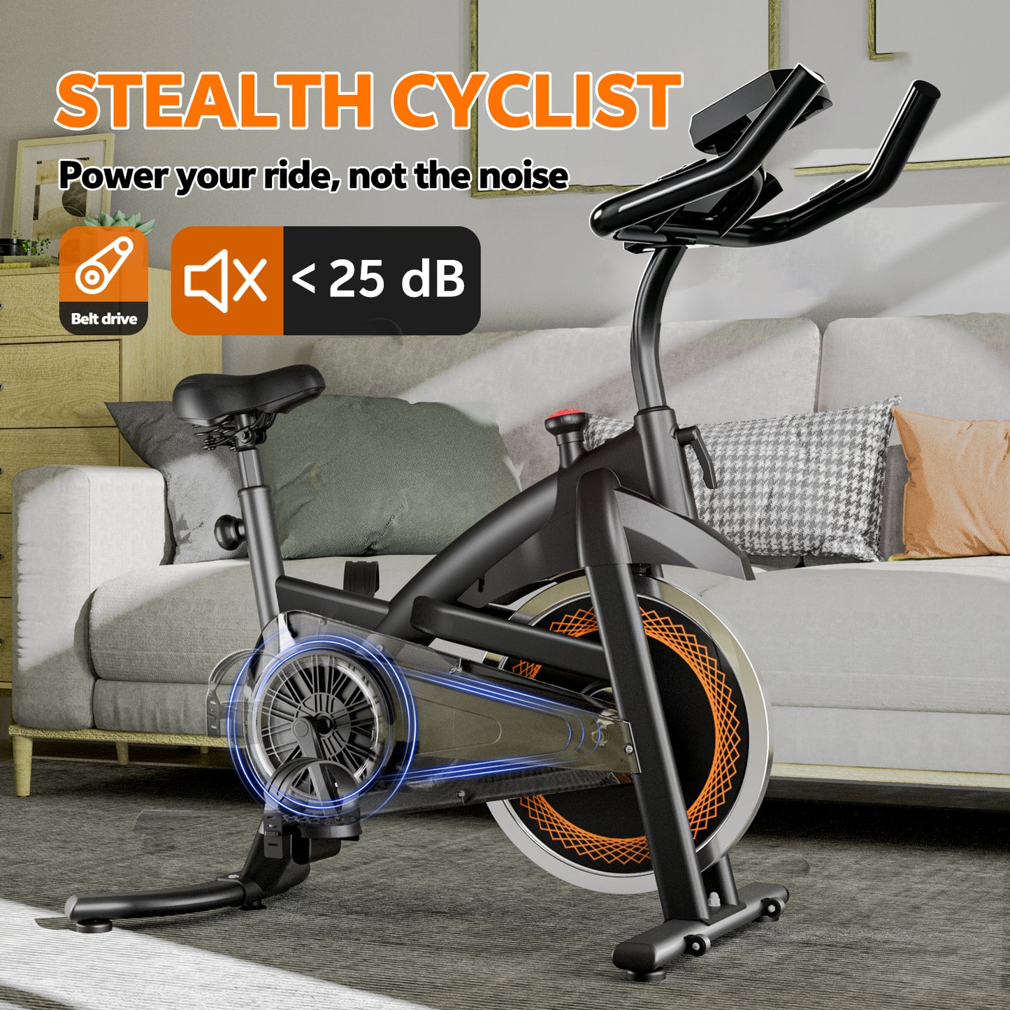 Adjustable Magnetic Resistance Exercise Bike with Tablet Mount