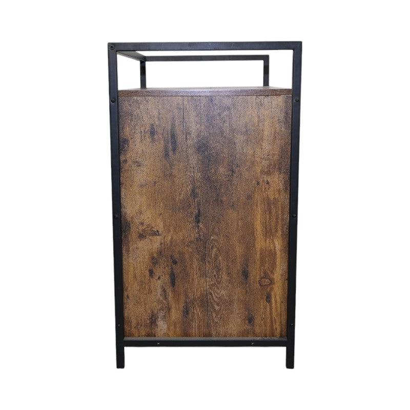 Rustic Brown Wooden Cat Litter Box Enclosure with Scratching Mat - Spacious Pet Furniture