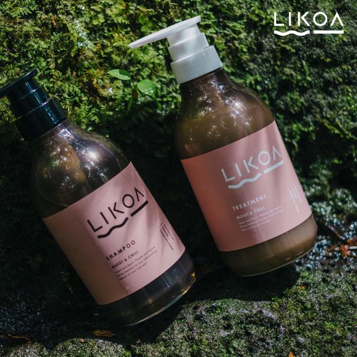 LIKOA, Moist and Chill Hydrating Shampoo and Treatment Set, for Damaged and Frizzy Hair, Botanical Hair Care, Oriental Floral Scent, Made in Japan, 16.9/17.64 Fl oz