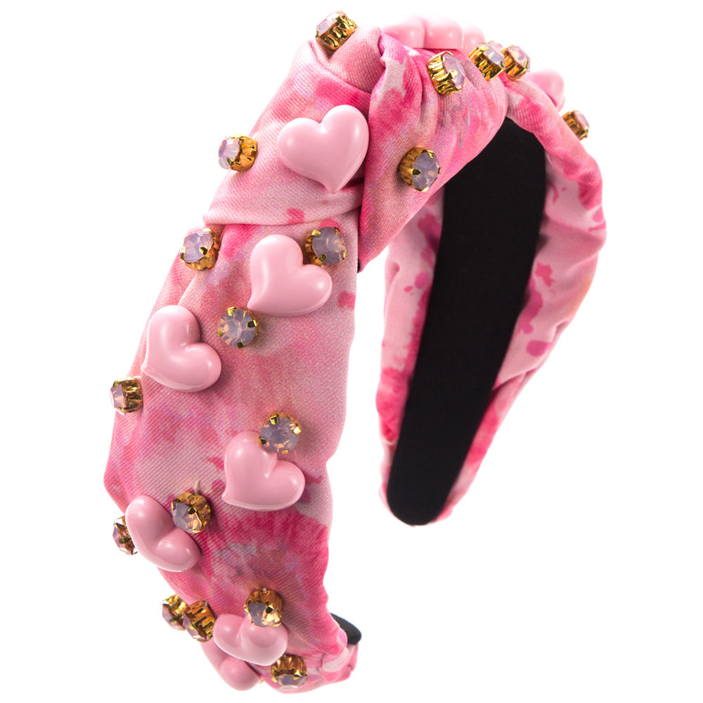 Gem-Inlaid Valentine's Day Headband for Women