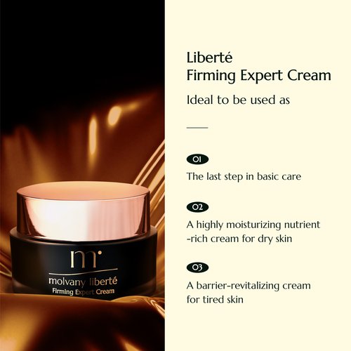 molvany liberte Firming Expert Cream - Rich firming cream targets deep wrinkles, sagging, and loss of elasticity with a dense, skin-hugging texture - Radiance care, Face lifting cream - 1.69 fl.oz