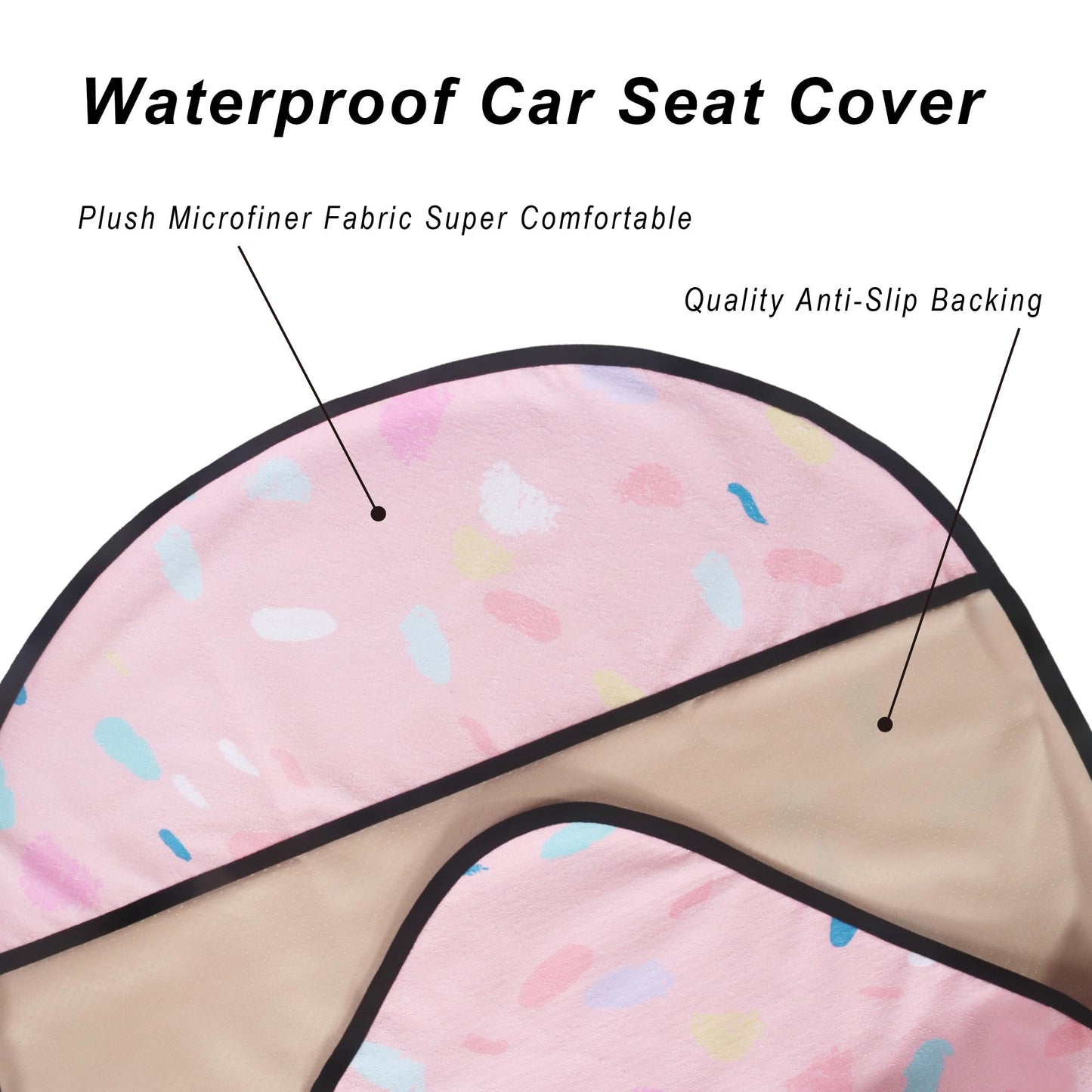 LoyaGour Car Seat Cover Protector Front Seats,for Gym Workout,Running,Swimming,Beach and Hiking,Waterproof Sweat Towel Bucket Seat Covers for Cars SUV Trucks (Pink Marbling, 1Pcs)