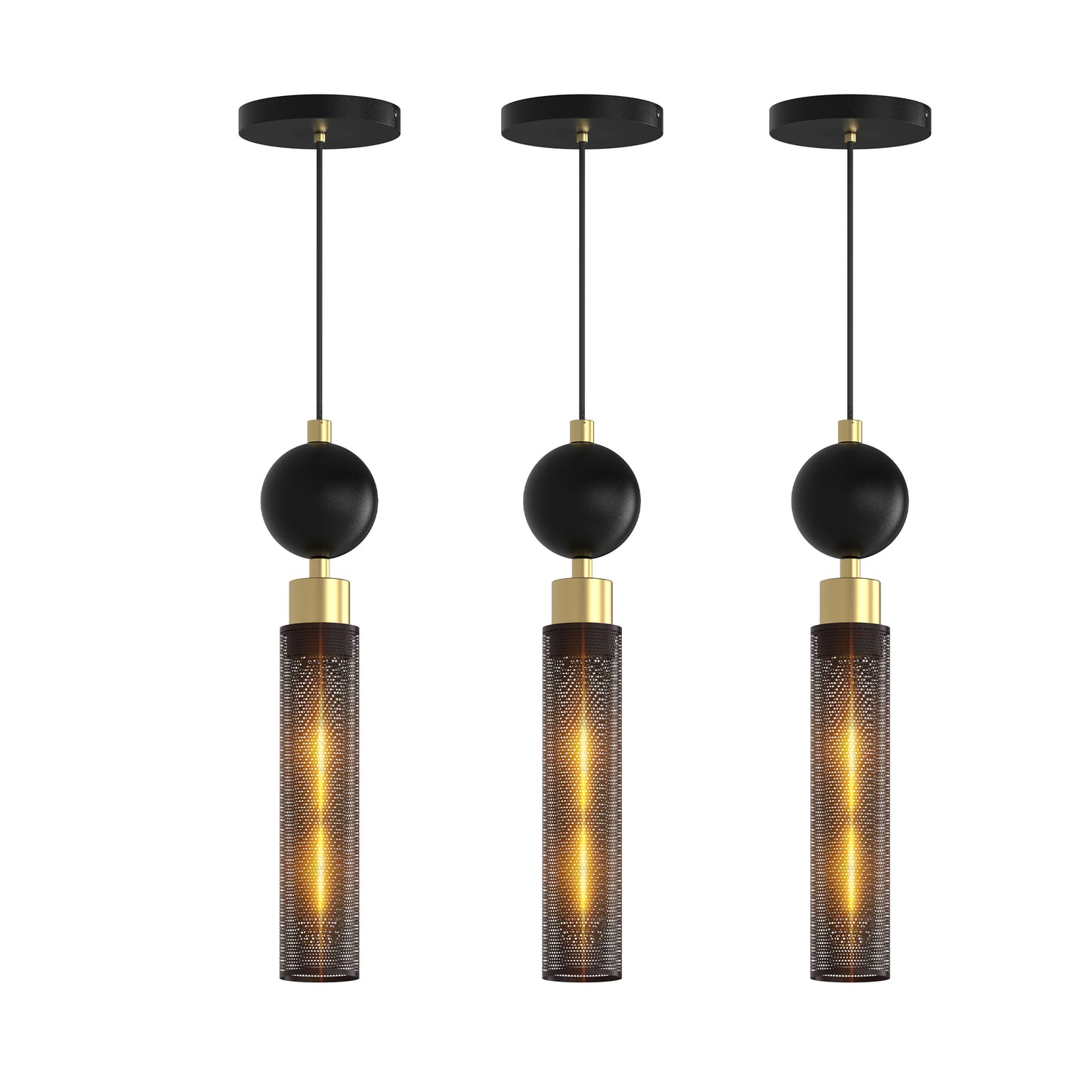 Adjustable Black Wrought Iron Pendant Light Fixture - Vintage Style