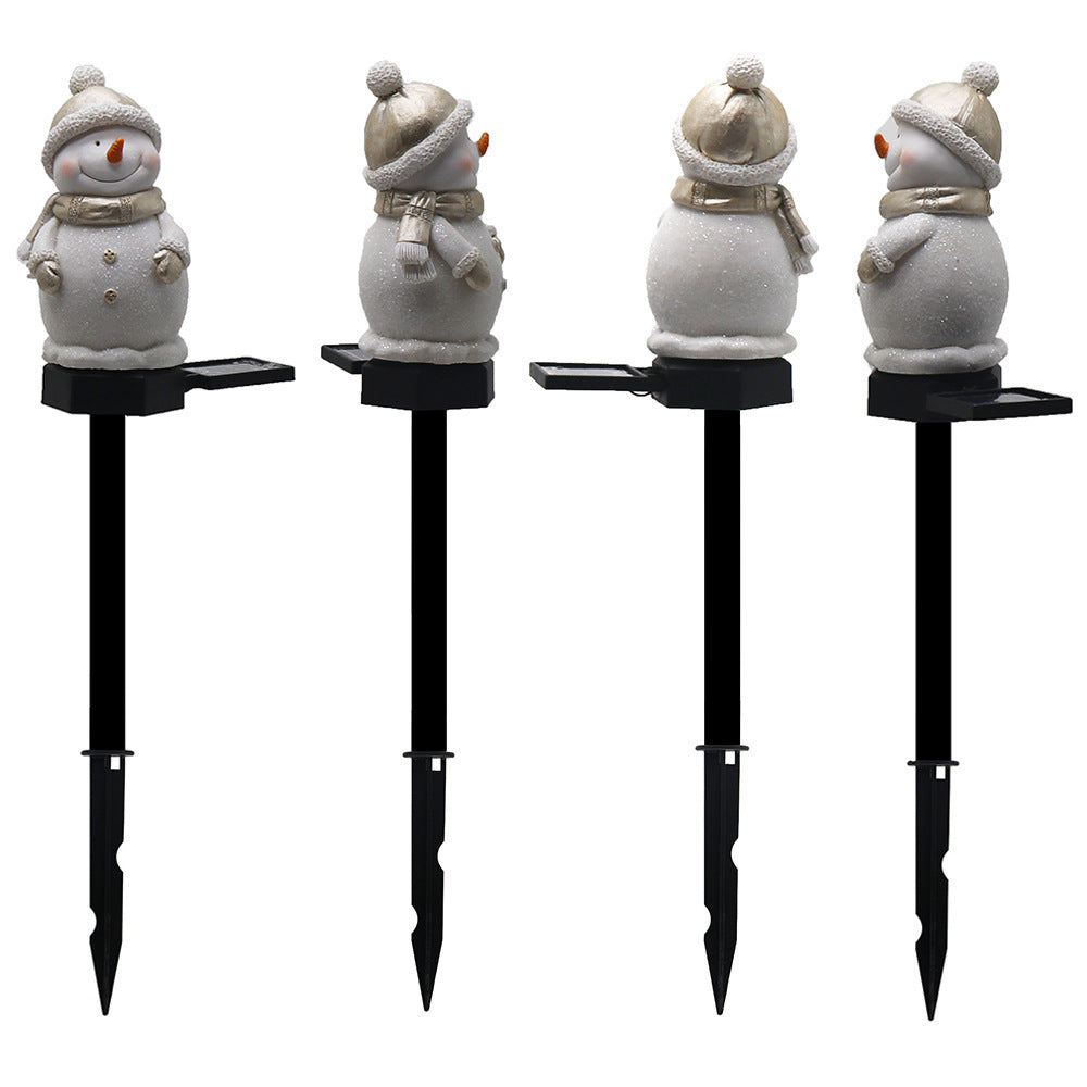 Outdoor Solar Snowman Landscape Light Garden Decor Waterproof Ground Lamp Christmas