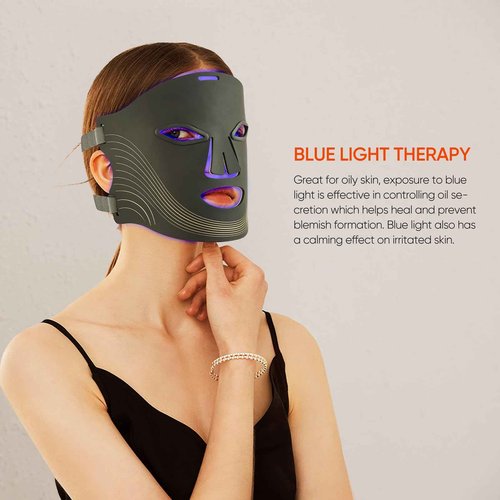 ESTANANA Cordless Red Light Therapy for Face, 7 Modes Led Face Mask Light Therapy with Remote, Near Infrared 880 Red Light Therapy Mask at Home, Wrinkle Reduction, Anti-Ageing, Black