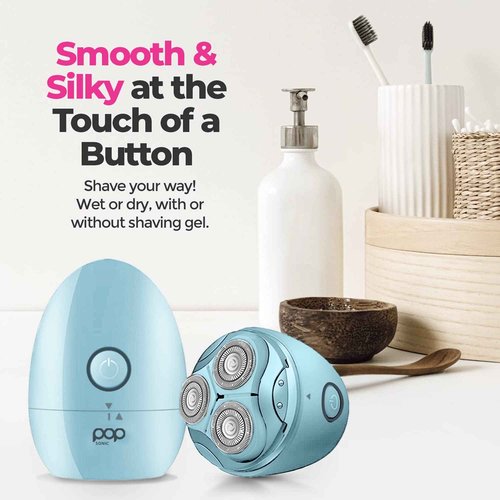 Pop Sonic Moon Shaver (Slate) - Face & Body Shavers for Men & Women - 3 Floating Rotary Heads Face Shaver w/Removable Cap - Long Lasting Lithium-ion Battery Portable Electric Shaver & Leg Shaver