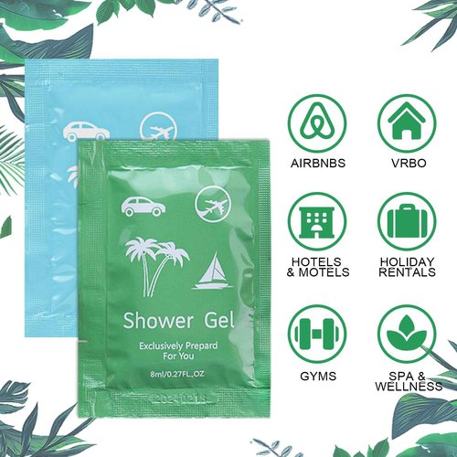 Bulk Hygiene Kits for Homeless ,Travel Size Body Wash and Shampoo Bulk 0.28fl Oz,Travel Size Shower Gel Set，Shampoo Bulk Travel Size ,Hotel Supplies for Guests (0.28fl Oz(Pack of 200), 200, Count)
