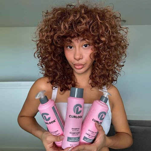 CURLOOK Curly Hair Bundle | Shampoo, Conditioner & Leave-In Styling Cream Set | Sulfate-Free, Silicone-Free | Pack of 3-400ml (13.5 oz) Each Bottle | Made in Canada