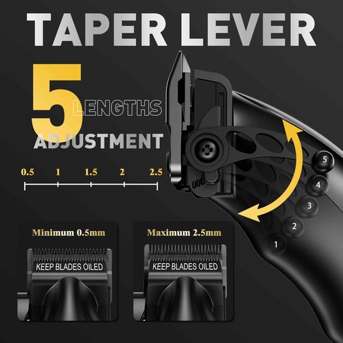 FADEKING® Professional Hair Clippers for Men, Professional Hair Cutting Kit, Cordless Hair Clippers for Barber Haircut & Mens Grooming with DLC Coated Blades