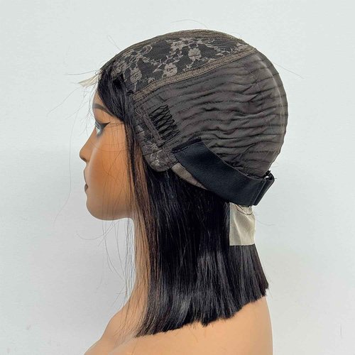 sedittyhair Double Drawn 280 Density Real 2x6 HD Lace Closure Human Hair Wig for Black Women Pre Plucked Middle Part Vietnamese Hair Bob Bone Straight Wig Natural Color 10 inches