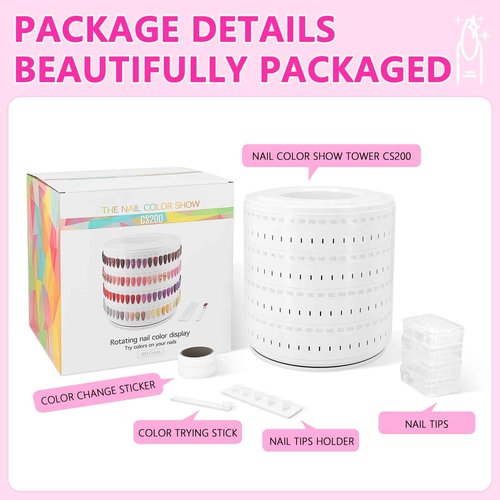 I·B·N G Nail Polish Display Book 200 Colors, Professional Nail Color Display Show Nails Sample Book (CS200)