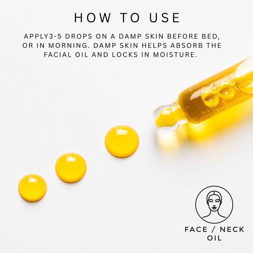 DEWI SKIN Vitamin C + Squalane Night Facial Oil – Hydrating - Nourishing Botanical Blend with Rosehip, Marula, Camellia & Bakuchiol for Soft, Glowing Skin