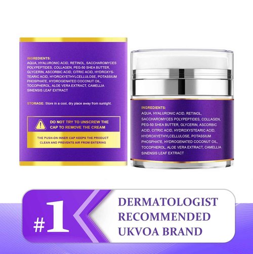 UKVOA Retinol Neck & Face Wrinkle Cream for Women, Neck Cream for Tightening and Firming, Anti Aging Skin Care with Collagen & Hyaluronic Acid, Instant Face Lift Cream 2-Pack