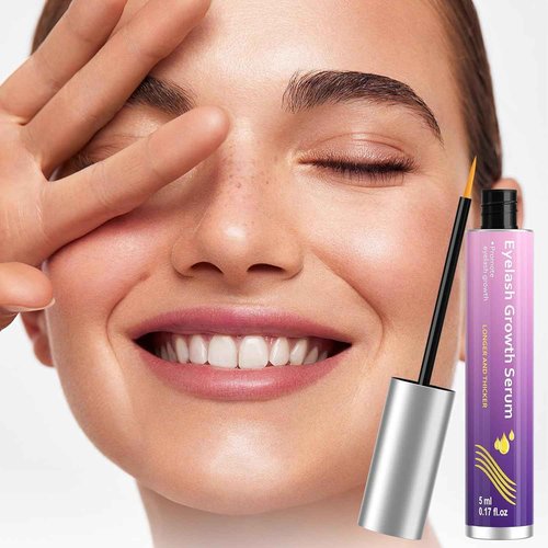 Eyelash Growth Serum, Premium Lash Serum Promotes Longer, Thicker（Gold）