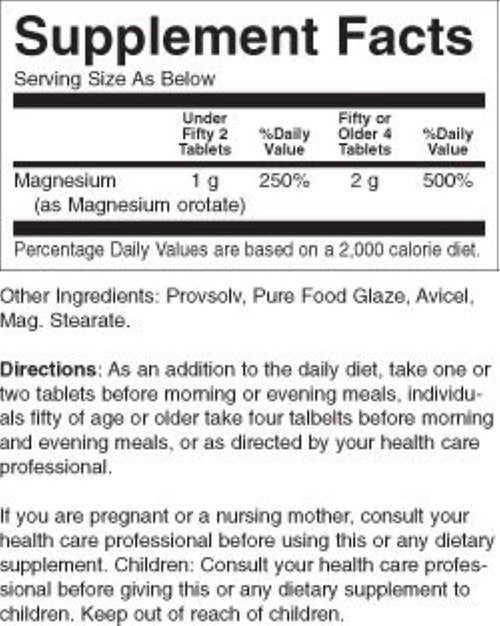 NCI Advanced Research Dr. Hans Nieper Magnesium Orotate Tablets, 500 Mg, 200 Count