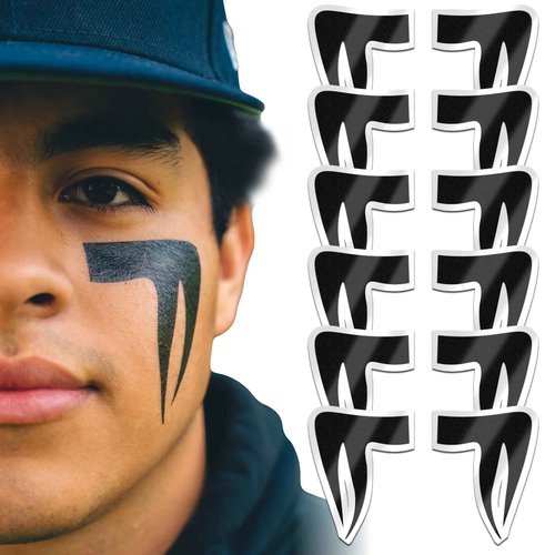 BLSTK Athletics - Sports Eye Black Temporary Tattoos (Viper - 12 Pack) Made in The USA No Grease, No Mess, Fast Application Eye Black Accessories for Football, Baseball, Softball, Lacrosse & More