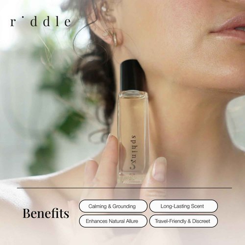 Riddle Sphinx Roll-On Pheromone Perfume Made in USA - Premium Rollerball Fragrance for Women Egyptian Musk & Sandalwood - Long-Lasting Alcohol-Free Gentle on Skin - Ideal for Daily Use and Travel