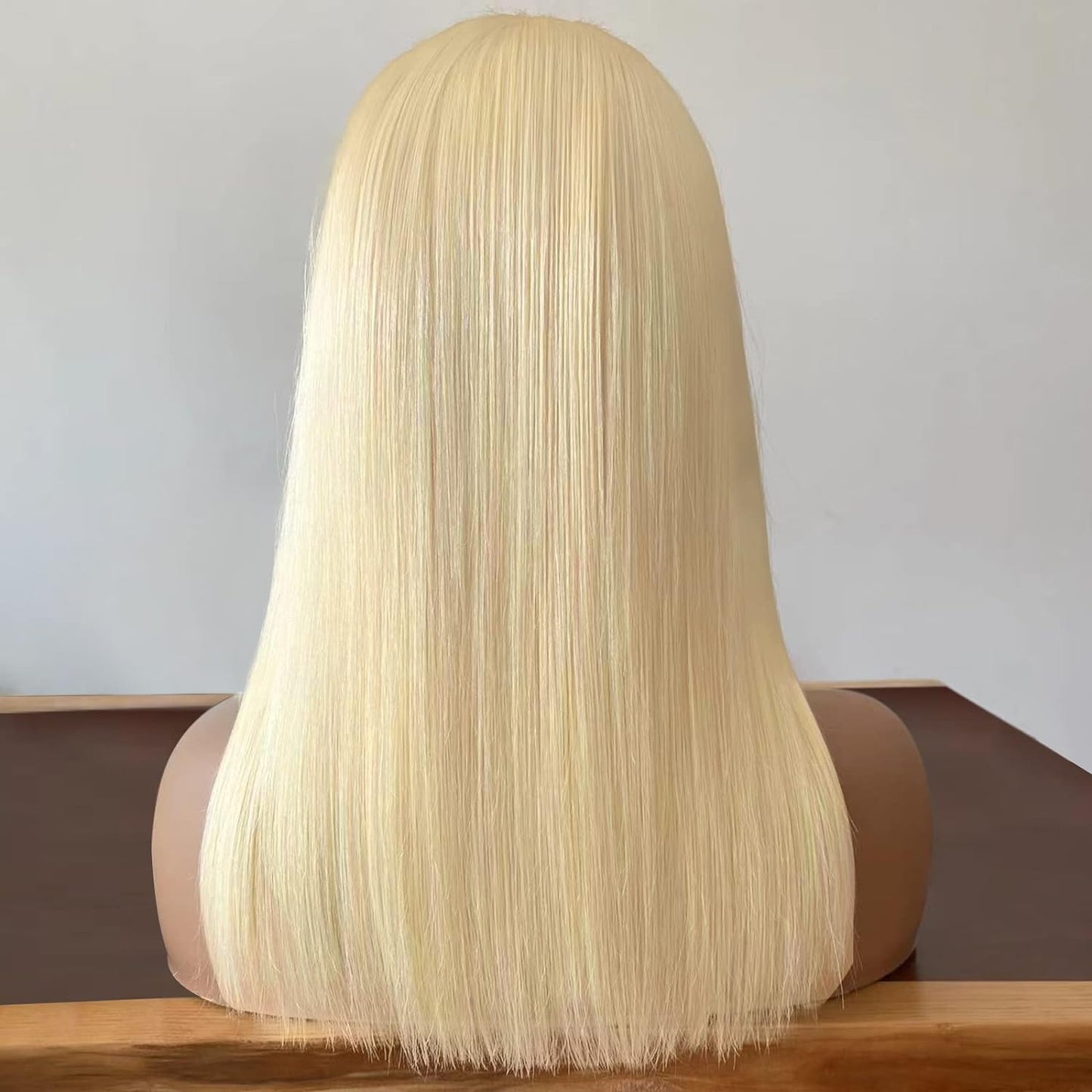 13x6 Blonde Lace Front Wigs Human Hair 613 Straight HD Transparent Lace Frontal Blonde Bob Wigs For Women 180% 16 Inch Brazilian Virgin 613 Bob Lace Front Wigs Human Hair With Baby Hair