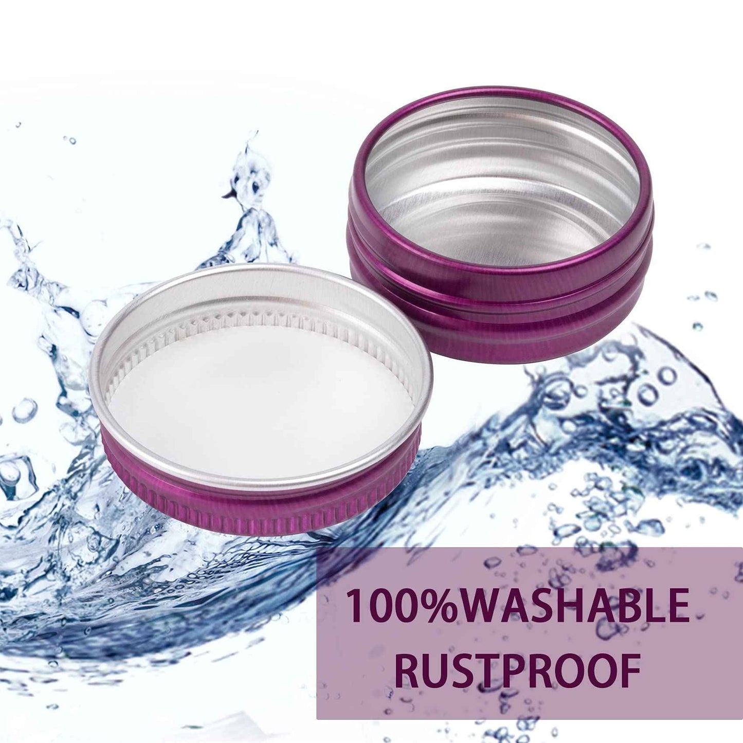 270pcs 0.5 oz / 15ml Bulk Packaging Screw Top Aluminum Tin Jar with Screw Lid and Blank Labels (Purple)