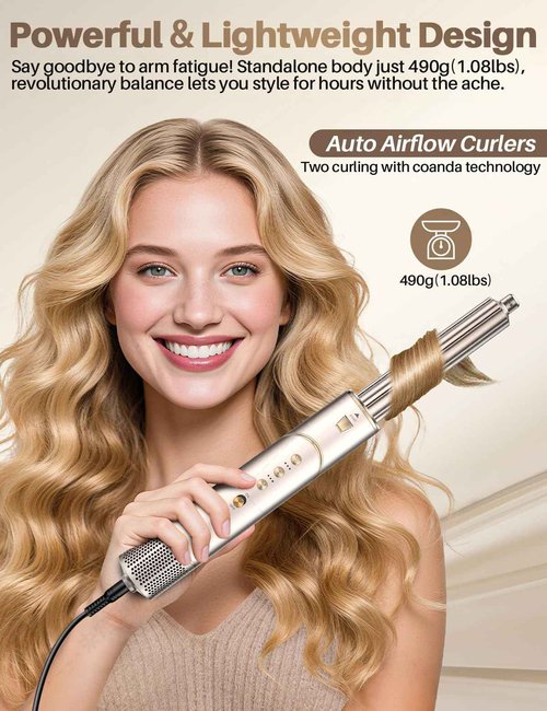 Maicifi 7 in 1 Hair Dryer Brush, Hot Air Brush Styler,110,000 RPM High-Speed Multi-Styler, Negative Ionic Blow Dryer Brush for Auto-Wrap Curling, Fast Drying, Frizz Control & Heat Protection