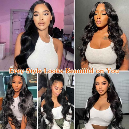 Atohallan 13x4 Body Wave Lace Front Wigs Human Hair Pre Plucked 26 Inch HD Transparent Lace Frontal Wigs Human Hair for Women 180% Density Glueless Frontal Wigs Human Hair Body Wave Wig(26 Inch)