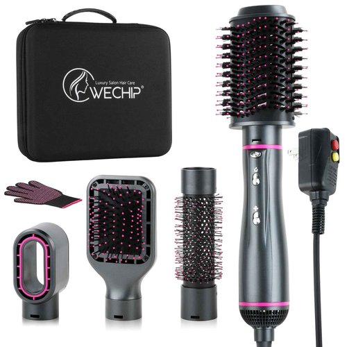 Hair Dryer Brush, 4 in 1 One Step Professional Hot Air Brush for Curling Drying Straightening Combing, [Ceramic Coating][Negative Ion] Volumizing Blow Dryer Brush