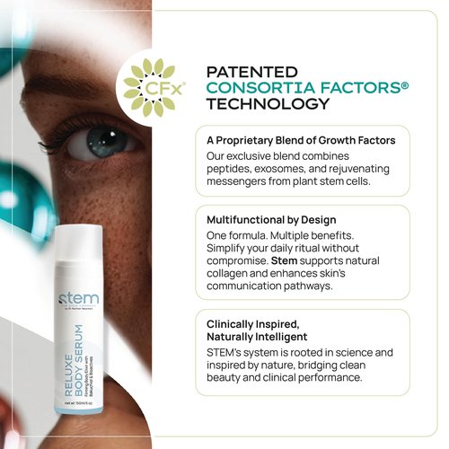 STEM Natural Intelligence ReLuxe Body Serum, Hydrating Serum for Women, Whole Body and Facial Care, Premium Ingredients for Luxury Skin Care, Dermatologist Developed & Tested Research, 5 oz