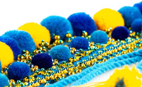 Rushnichok Kokoshnik Ukrainian Traditional Easter Headdress Blue Wreath Kokoshnic Vyshyvanka Style Handmade Beaded Hippie Tiara