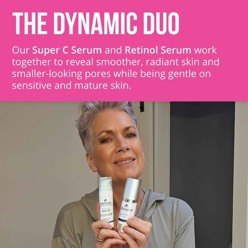 Vibriance Dynamic Duo Skincare Bundle | Super C Vitamin Serum, Retinol Skin Care Set - Age-Defying Night and Day Retinol and Vitamin C Serum for Face Routine Skincare Kit