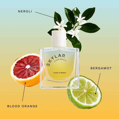 Skylar Capri Summer Eau de Parfum - Hypoallergenic & Clean Perfume for Women & Men, Vegan & Safe for Sensitive Skin - Fruity Citrus Perfume, Bergamot, Neroli & Blood Orange - 50mL /1.7 Fl oz