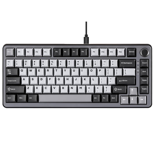 YUNZII RT75 Rapid Trigger Gaming Keyboard,Hall Effect Magnetic Switch,Adjustable Actuation Esports,75% TKL Layout with Knob,RGB Backlit, PBT Keycaps for Mac/Win (Black, Gateron Silky Pro Switch)
