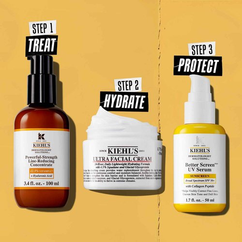 Kiehl's Powerful-Strength 12.5% Vitamin C Serum, Line-Reducing Concentrate for Face, Boosts Radiance & Firmness, Smooths & Plumps Skin, with Hyaluronic Acid, Dermatologist-Tested - 1.7 fl oz