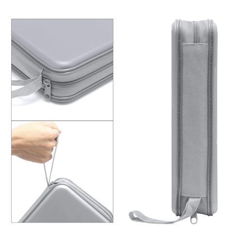CD Case, Siveit DVD Case Holder 96 Capacity Hard Plastic CD DVD Disc Cases Storage Binder Wallet for Car Home Office Travel (Grey)