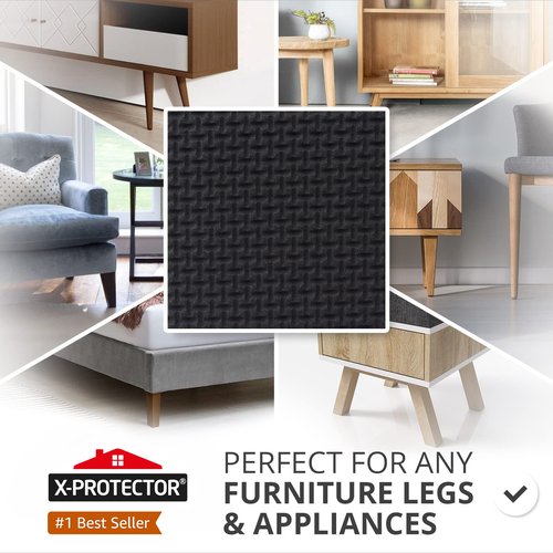 Non Slip Furniture Pads 8 pcs 1 1/4" X-Protector - Premium Furniture Grippers! Self-Adhesive Rubber Feet Furniture Feet - Ideal Non Skid Furniture Pad Floor Protectors - Keep Furniture in Place!