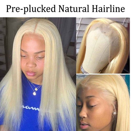 Blonde Human Hair 613 Lace Front Wigs with Baby Hair 20 inch 150% Density Blonde Wigs Human Hair Long Straight 13x4x1 Transparent Lace Wigs for Black Women T part Natural Hairline