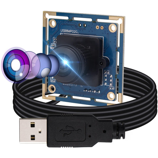 8MP USB Camera Module - Wide Angle 180-Degree Fisheye Lens Webcam Board for Computer, IMX179 4K Security CCTV Camera for Raspberry Pi Mac