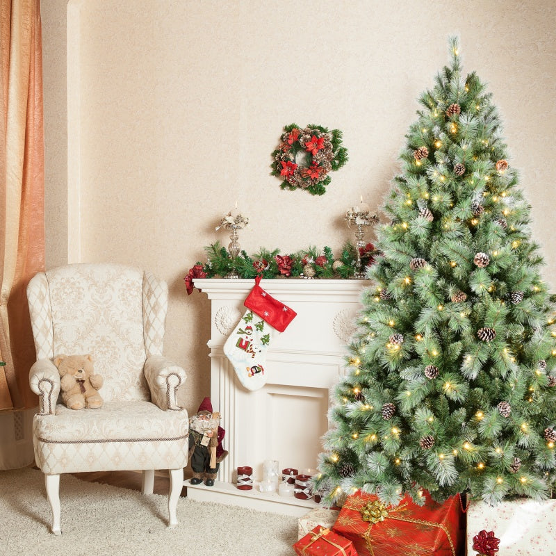 PVC Christmas Tree - Mixed Pine Cone Decoration, Multiple Heights