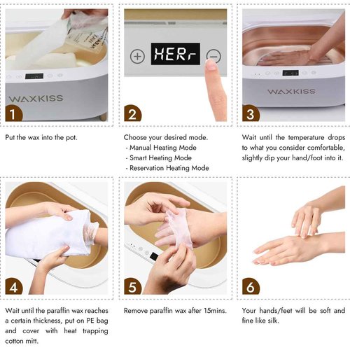 Waxkiss Intelligent Paraffin Wax Machine for Hands & Feet,Paraffin Wax Warmer for Professional Spa (A)