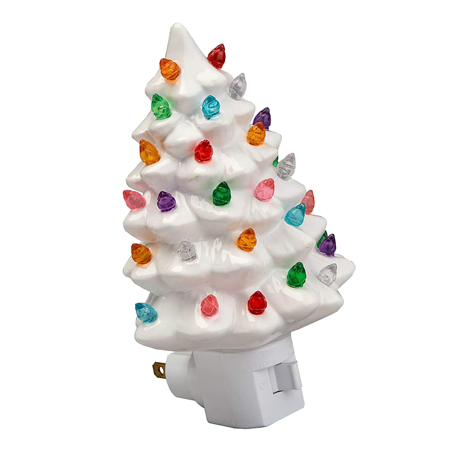 Ceramic Xmas Tree Night Light - Decorative Plug-In for Home