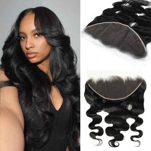 WOWANGEL 13x6 0.095mm Ultra-Thin Skinlike Real HD Lace Frontal & Closure,Body Wave Natural Hairstyles,Pre-Plucked Invisible Hairline,Unprocessed Virgin Human Hair,Invisible Knots HD Lace,12inch