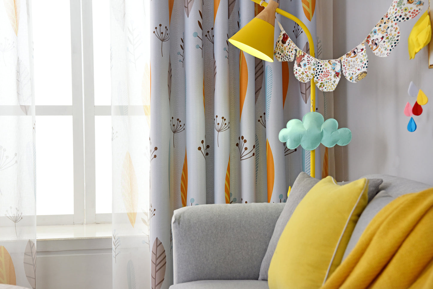 Nordic Style Leaf-Shading Curtain for Bedroom & Living Room - Modern Home Textile