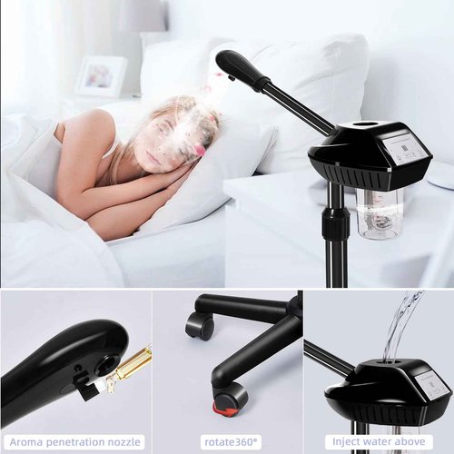 Retain time Facial Steamer, Face Steamer on on Wheels with More Steam, Adjustable Height for Face Steamer Suitable for Personal Home and Professional Personal Care Places，Moisturizing and Hydrating.