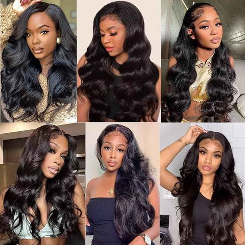 U Part Human Hair Wig Body Wave Brazilian Virgin Hair Glueless Wigs Human Hair 180% density U Part Wig for Black Women Clip In U Part Wig Human Hair Upart half wig Natural Black Color 22 inch