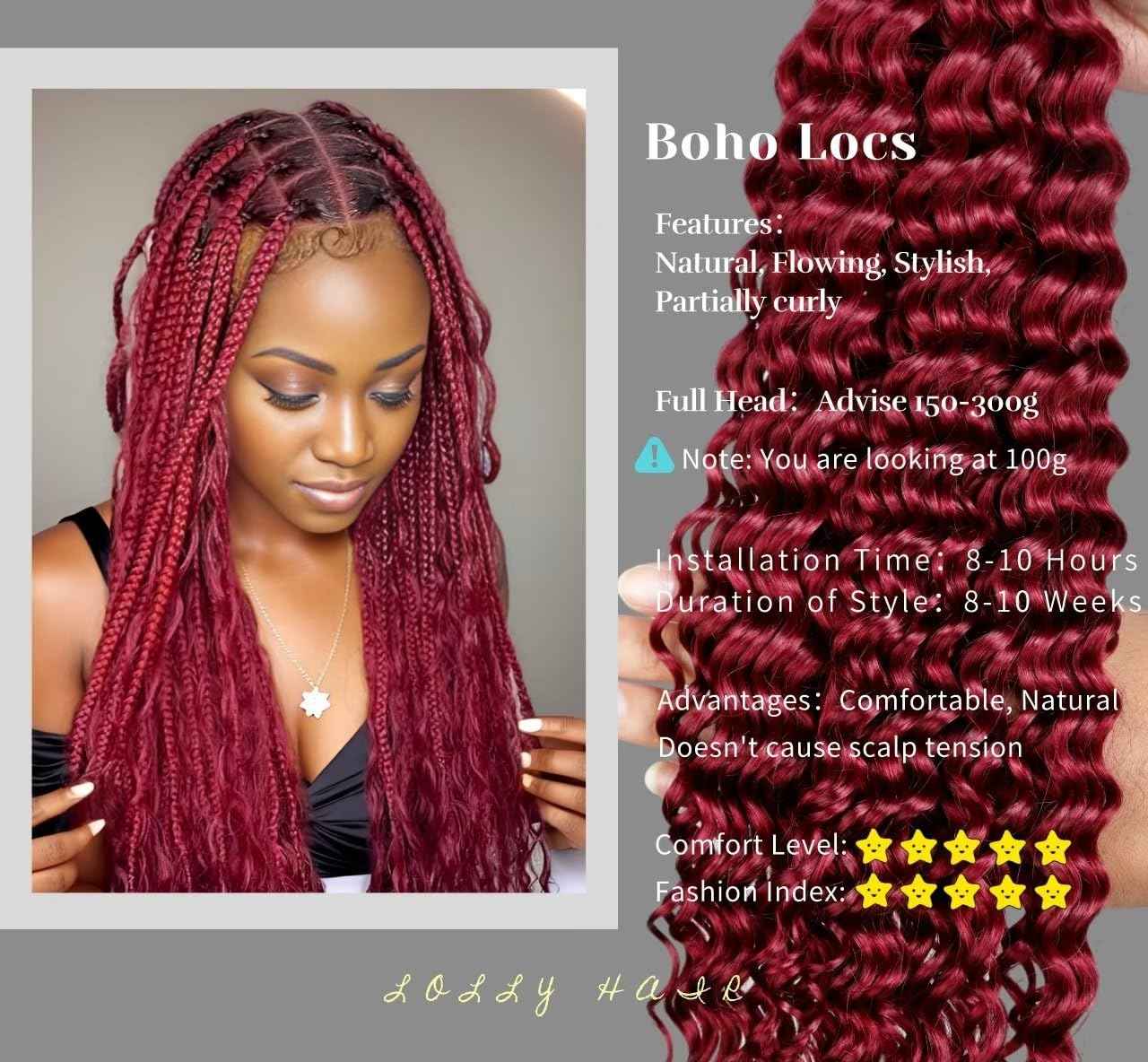 Human Braiding Hair 100g 28 Inch Deep Water Wave Bulk Human Hair for Braiding No Weft 12A Brazilian Virgin Curly Human Hair Extensions for Boho Braids Wet and Wavy 99J Red Burgundy Braiding Hair